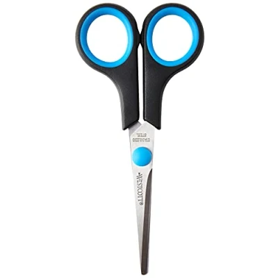 Image of Westcott 5 inch Easy Grip Left Handed Soft Scissor Black/Blue black blue