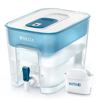 Image of BRITA Flow XXL fridge water filter tank for reduction of chlorine, limescale and impurities, 8.2 L Blue
