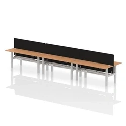 Image of Air B2B 1800x600mm Adjustable 6P Bench Desk CP Oak/Silver + Screen