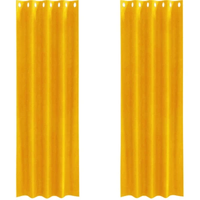 Image of vidaXL Blackout Curtains with Eyelets 2 pcs Mustard Yellow Velvet