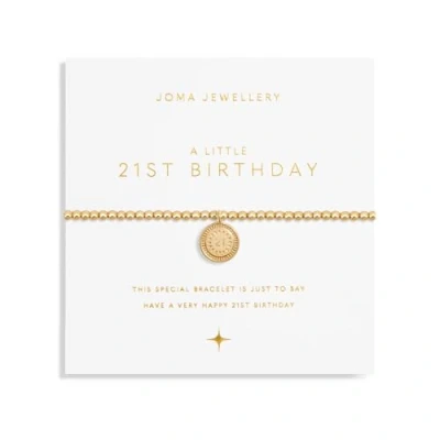 Image of Joma Jewellery A LITTLE MILESTONE BIRTHDAY Gold Plated Bracelet in 17.5 cm stretch (21st)