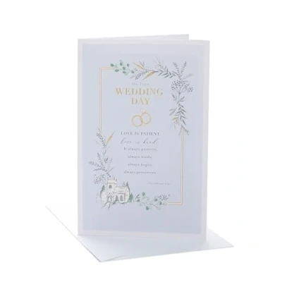 Image of UK Greetings Wedding Card For Him/Her/Friend With Envelope Traditional Church Design