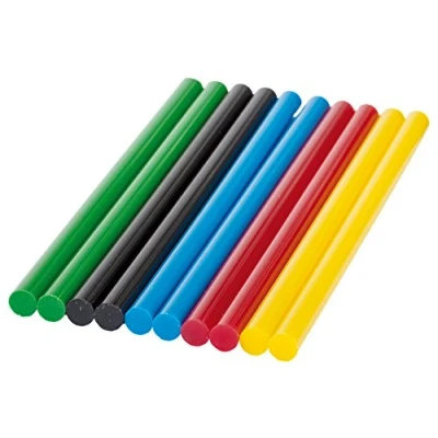 Image of Bosch 10x Colour Glue Sticks (Red, Yellow, Green, Blue, Black, Ø 7mm, Accessories Hot Melt Guns)