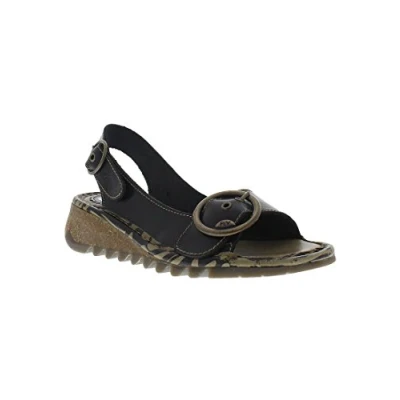 Image of Tram723Fly Leather Wedge Sandals