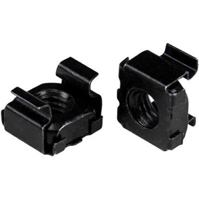 Image of StarTech.com M5 Cage Nuts 50 Pack, Black Mounting for Server Rack &amp; Cabinet (CABCAGENUTSB)