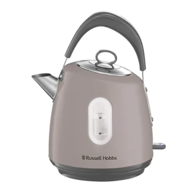 Image of Russell Hobbs Electric Kettle (For Hot Water, Tea or Coffee, 1.5L, Fast Boil, Stainless steel with grey accents, Pull off lid, Perfect pour spout, Internal illumination, 3000W, Mocha) Stylevia 28133