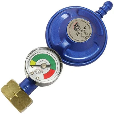 Image of Butane Gas Regulator 28mbar Manometer Level Gauge BBQ Camping Caravan Plumber