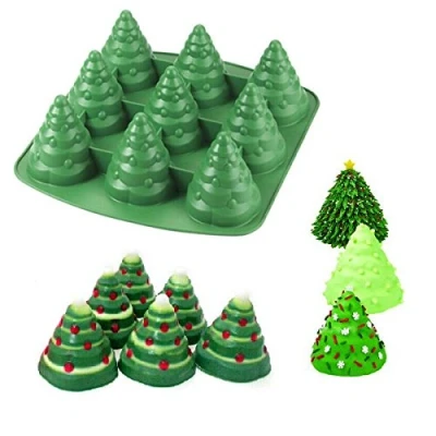 Image of Bluelover 3D Christmas Tree Cake Mould Silicone Cookie Chocolate Baking Mold