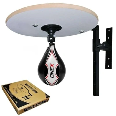Image of Speed Ball Platform Punching Set Wall Mounting Hanging Frame Punch Bag Adjustable Stand Heavy Duty MMA Fitness Speedball Boxing Training Exercise