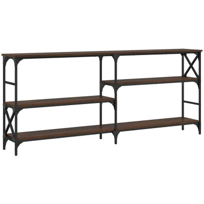 Image of vidaXL Console Table Brown Oak 180x29x76.5 cm Engineered Wood