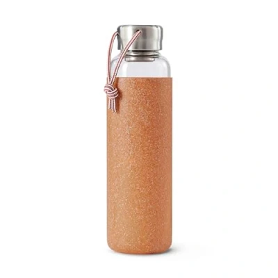 Image of Black+Blum Glass Leak Proof, Lightweight Travel Water Bottle with Protective Sleeve, Stainless Steel, Nylon, Polypropylene and Silicone, Almond, 600 ml