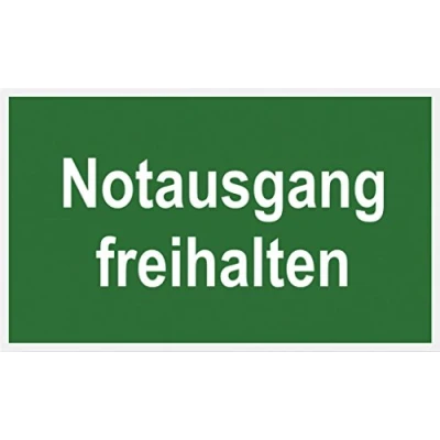 Image of Metafranc 500130 Safety Sign &quot;Notausgang freihalten&quot; 250 x 150 mm/Signage/Information Sign/Rescue Route/Escape Route/Emergency Exit/Safety Marking/Trade Marking /