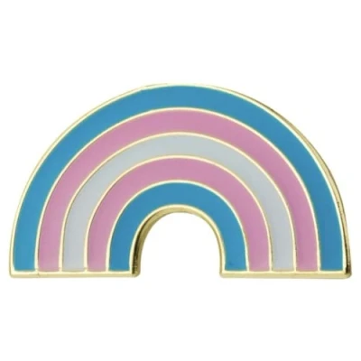 Image of Transgender Rainbow Bow LGBT Pride Flag Enamel Lapel Pin Badge