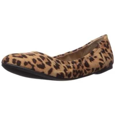 Image of Amazon Essentials Women&#039;s Belice Slip On Ballet Flat, Light Brown Leopard, 10 UK