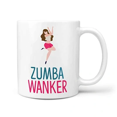 Image of TeHe Gifts Zumba Wanker Gift 10oz Ceramic Coffee Tea Present Birthday Mug