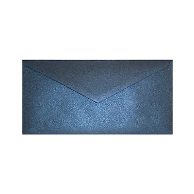 Image of Netuno 100 Long Navy Pearlescent envelopes DIN DL 110x220mm 8.66x4.33 inches 120gsm Aster Metallic Queens Blue gummed Pointed Flap no Window for Wedding Invitations Greeting Cards Christmas brochures