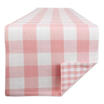Image of DII 100% Cotton Gingham Check Table Top Collection, Runner, 14x108, Pink