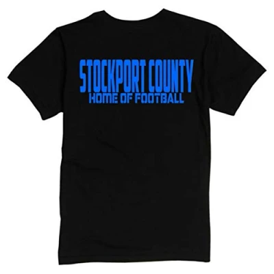 Image of Stockport County Home of Fooball Premium Mens Tee Shirt X Large Black