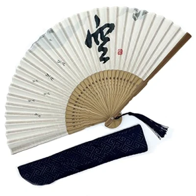 Image of Eastern Wind Japanese silk hand folding fan.handheld foldable rave fan 8.3in