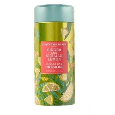 Image of Fortnum and Mason, Sicilian Ginger Lemon Infusion, 15 Silky Tea Bags (1 Pack)