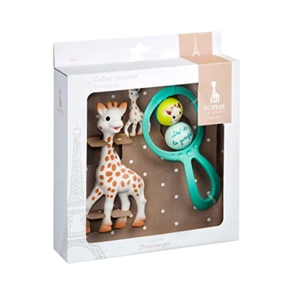 Image of Sophie la girafe Rattle/Sophie New Born Gift Set, Multi Colour, 3 Count (Pack of 1)