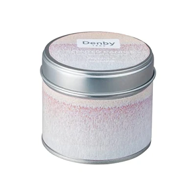 Image of Denby Quartz Rose Candle &amp; Tin with Lid Hand Poured Natural Wax 25 Hour Burn Time Freesia and Jasmine Fragrance for Home Perfect Gifting