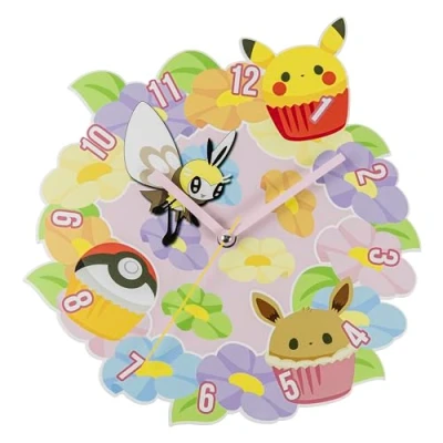 Image of Accutime Pokémon Multicoloured Flower Wall Clock Kids Living Room, Bedroom, Kitchen POK3182