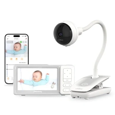 Image of CHILLAX Giraffe Pro Portable Baby Monitor Battery Powered Camera,Wireless No Plug in,WiFi on Off Switch Privacy Protection,Clip and Flexible Neck Design,HD Night Vision, Motion Cry Detection