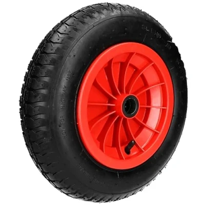 Image of 14&quot; 350mm Pneumatic Wheelbarrow Wheel with 25mm (1&quot;) &amp; 16mm (5/8&quot;) Centre for Truck or Trolley
