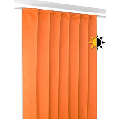Image of BEAUTEX blackout curtain with ruffle tape, U band, curtain, opaque darkening, choice of size and colour (width 140 cm, height 145 terracotta