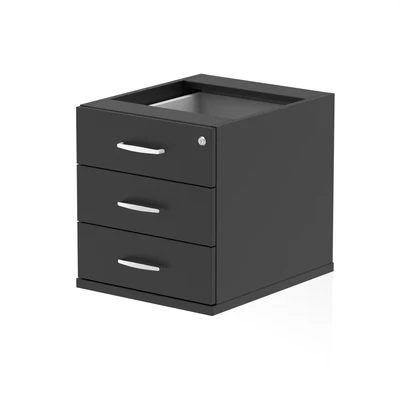 Image of Impulse 3 Drawer Fixed Pedestal Black