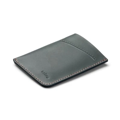 Image of Bellroy Card Sleeve (Premium Leather Holder or Minimalist Wallet, Holds 2 8 Cards Business Cards, Folded Note Storage) Everglade