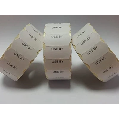 Image of Gato CT4 26mm x 12mm Sato Kendo 26 / Samark Price Gun Labels White Pre Printed Use by 10 Rolls 15,000