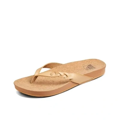 Image of Reef Women&#039;s Cushion Court Twist Flip Flop, Seashell, 5 UK