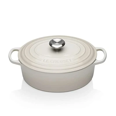 Image of Le Creuset Signature Meringue Cast Iron 27cm Oval Casserole