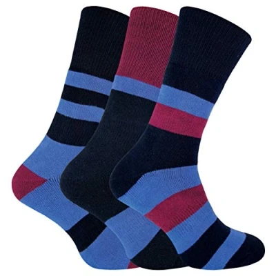 Image of PENINSULA 3 Pack Mens Cushioned Liner Double Layer Anti Blister Hiking Walking Socks (6 11 UK, Black/Blue Assorted)