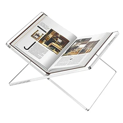 Image of Honhoha Open Book Stand Functional Clear Extra Thick Acrylic Display Stand,Holder for Displaying Recipe, Picture, Bibles, Textbooks, Art Books