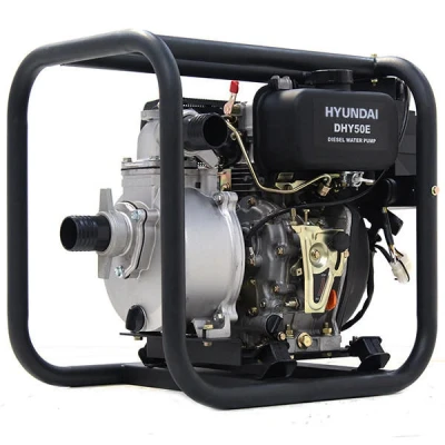 Image of Hyundai Electric Start 80mm 3&quot; 296cc Diesel Clean Water Pump, 25m Head, 6m Lift, 1000L/min Flow Rate 1 Year Warranty