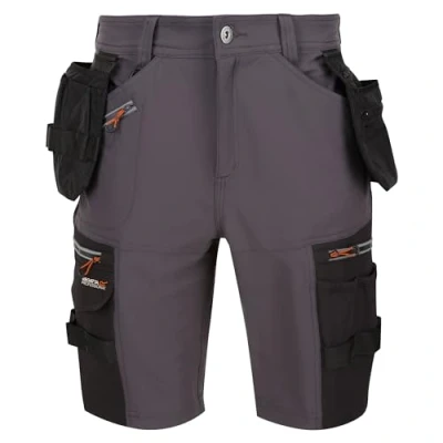 Image of Regatta Mens Infiltrate Detachable Holster Pocket Shorts, Iron/Black, 30