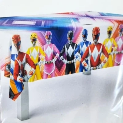 Image of BeenSmile, POWER RANGERS Tablecloth, Birthday Decoration Children&#039;s Party Supplies, Celebrations and Birthdays, 1 Unit, 120x180 CM