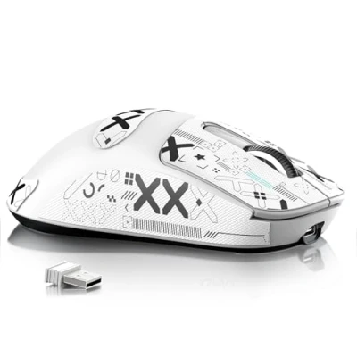 Image of ATTACK SHARK X3MAX 49g SUPERLIGHT Mouse with Tape, PixArt PAW3950 Gaming Sensor, BT/2.4G Wireless/Wired Mouse, 6 Adjustable DPI 42000, 200 Hrs Battery, Office Mice for Win11/Xbox/PS/Mac (White)