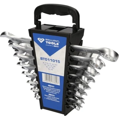 Image of BRILLIANT TOOLS Combination Spanner Set, tensioner, Chrome Vanadium Steel, 15 TLG