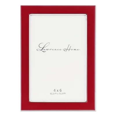 Image of Lawrence 586246 Verona Collection 4 Inch x 6 Metal Red Picture Frame