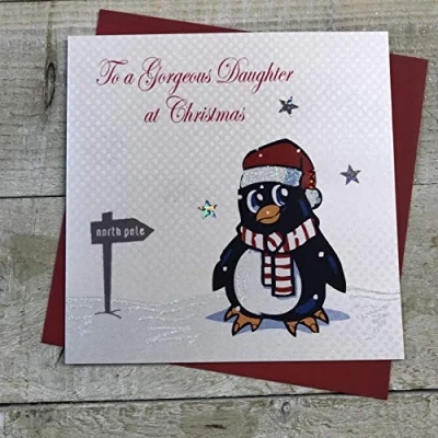 Image of DAUGHTER Handmade Christmas Card by White Cotton Cards