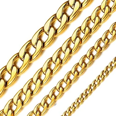 Image of Gold Curb Chain Men Necklace Cuban