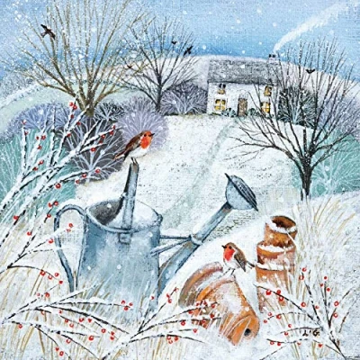 Image of Charity Christmas Cards Packs of 5 Cottage in The Snow (MAHX833)