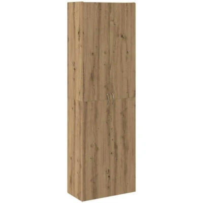 Image of vidaXL Highboard Cabinet Artisan Oak Storage Unit w/Handles 60x32x190 cm Engineered Wood for Living/Dining Room