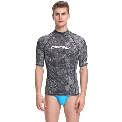 Image of Cressi Mens Rash Guard, Black (Multicolor), X Small/Size 1 EU