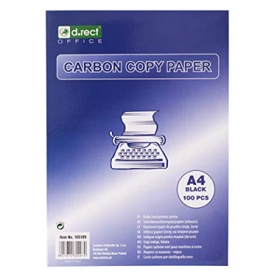 Image of D.RECT Writing Paper for Typewriters DIN A4 Self Healing Carbon Copy 100 Sheets Black