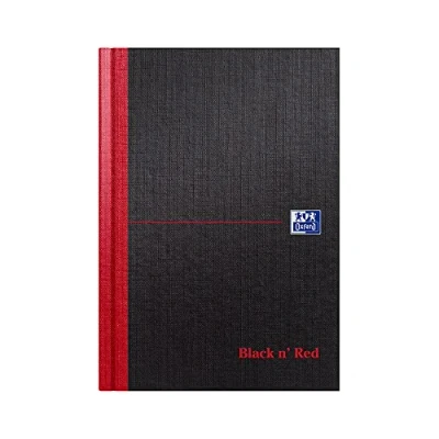 Image of Oxford Black n&#039; Red Ruled A Z Casebound A5 Notebook, 192 Pages